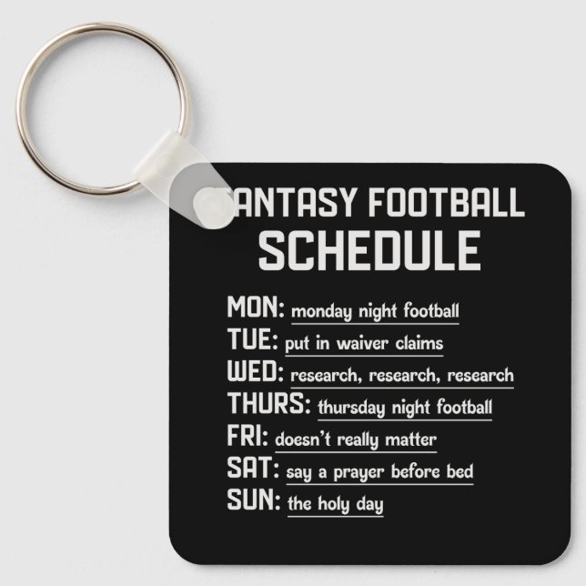 Fantasy Football Schedule Night Football Favorite Nyckelring (Framsida)