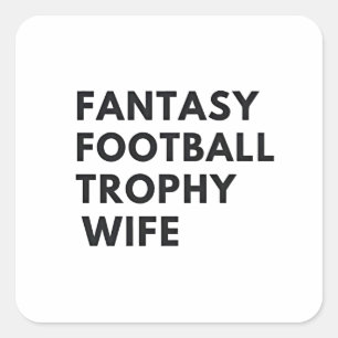 Fantasy Football Trophy Makfe Funny Par Fyrkantigt Klistermärke