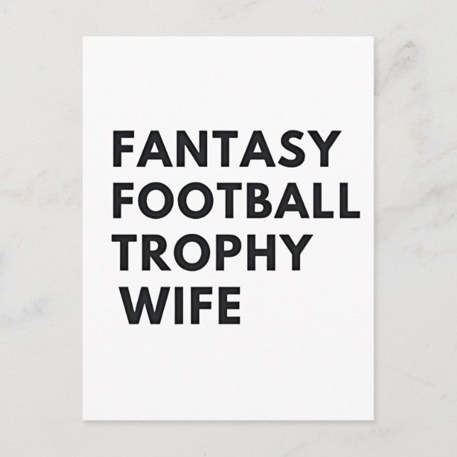Fantasy Football Trophy Wife Rolig För Par  Meddelande Vykort (Framsida)