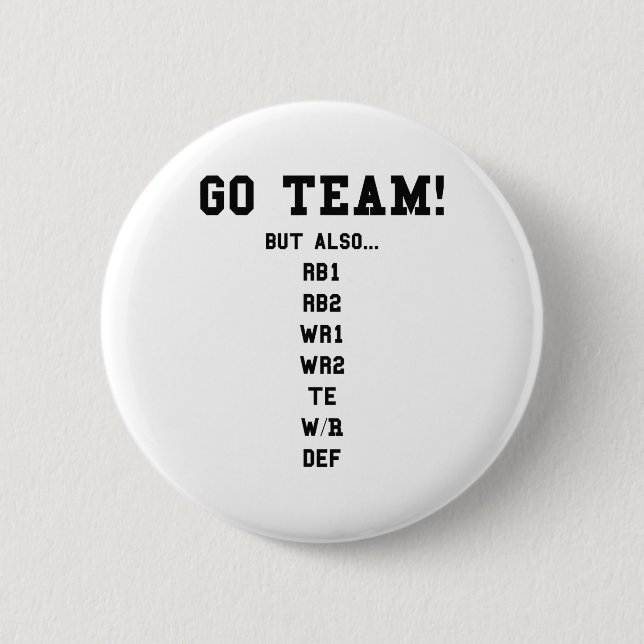 Fantasy Footll Roligt - Go Team  Knapp (Framsida)