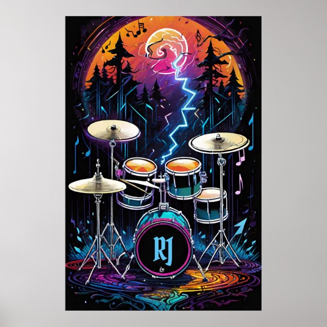 Fantasy Forest Drum Set Poster (Framsidan)