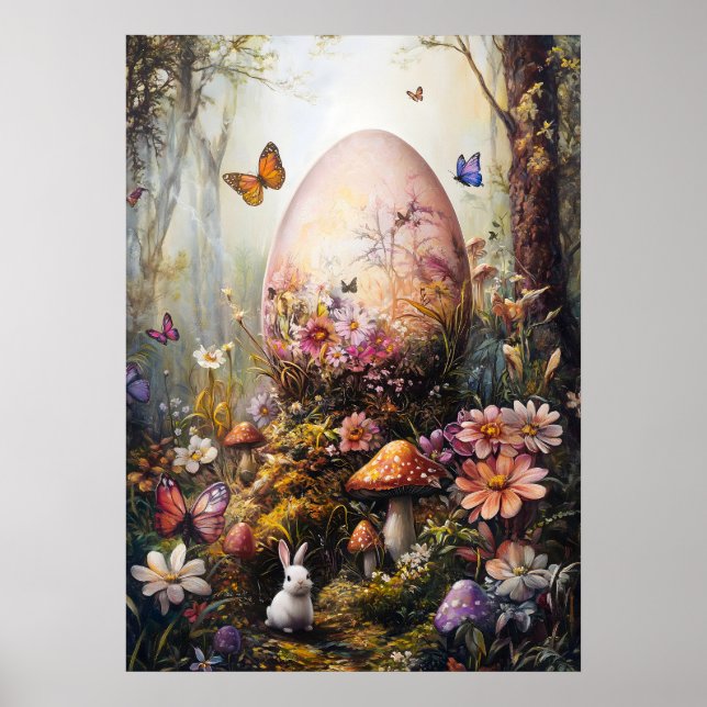 Fantasy Forest Egg Påsk Poster (Framsidan)