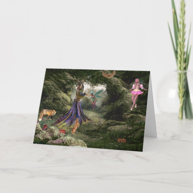 Fantasy Forest från alla oss födelsedagskort Tack Kort (Framsida)