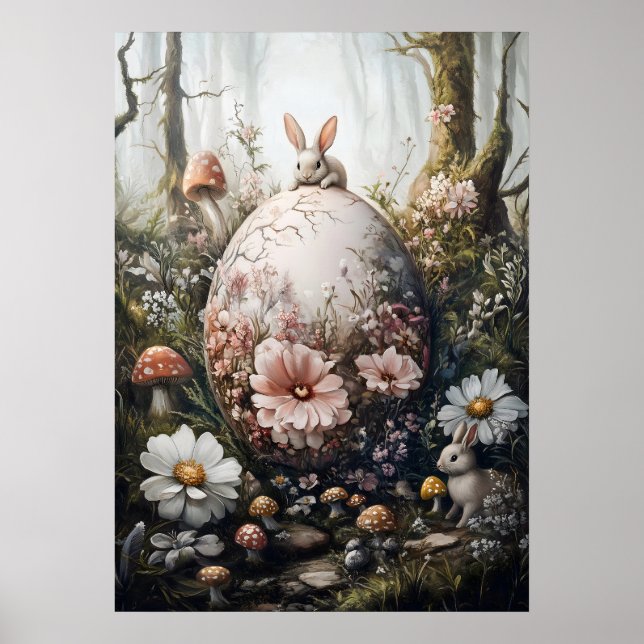 Fantasy Forest Nature Giant Egg Wall Art Poster (Framsidan)