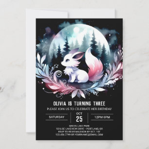 Fantasy Forest Varg Birthday Inbjudningar