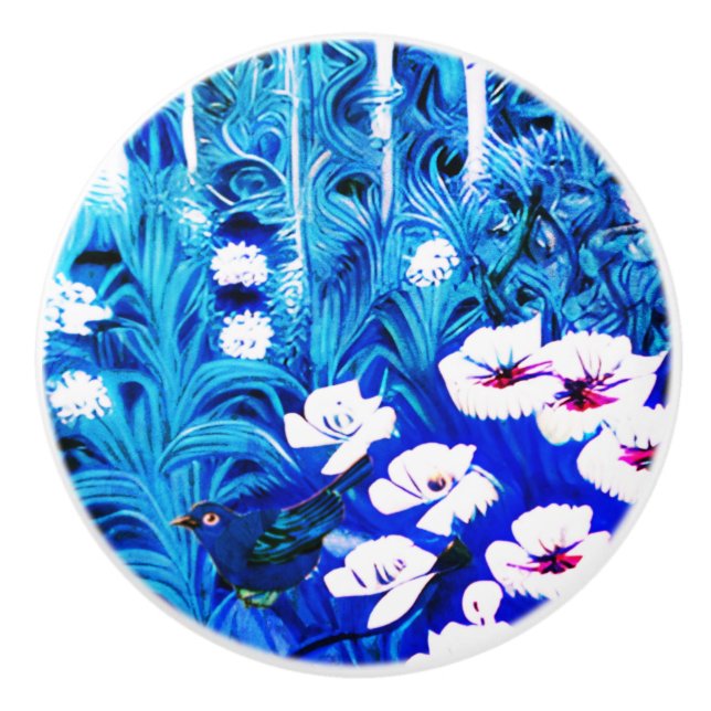 Fantasy Forest with Flowers and Birds Knopp (Framsidan)