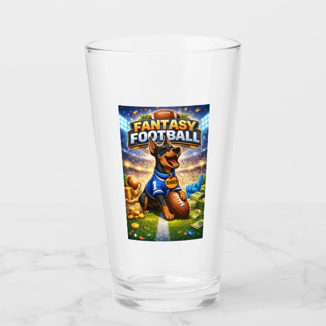 Fantasy fotboll med hund glaskopp (Framsida)