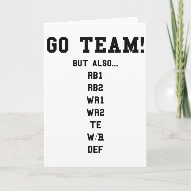 Fantasy Fotboll Roligt - Go Team  Kort (Framsida)