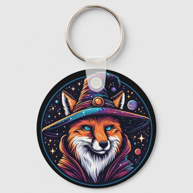 Fantasy Fox - Celestial Wizard Nyckelring (Framsida)