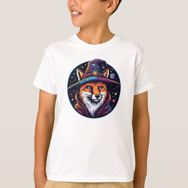 Fantasy Fox - Celestial Wizard T Shirt (Framsida)