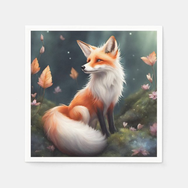 Fantasy Fox Natature Art Pappersservett (Framsidan)
