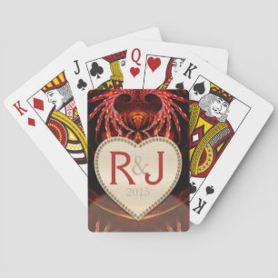 Fantasy Fractalals Initialer Heart Personlig Casinokort