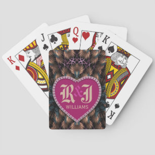 Fantasy Fraktaler Initialer Rosa Hj&aumlrta Person Spel Kort