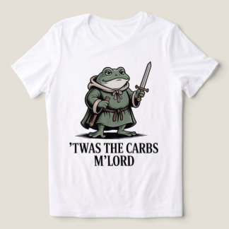 Fantasy Frog design for humor – Blame the Carbs T Shirt