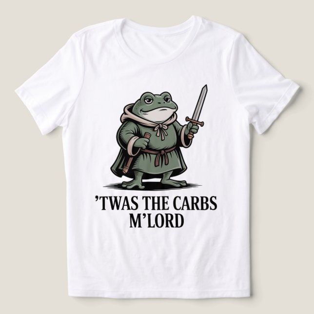  Fantasy Frog design for humor – Blame the Carbs T Shirt (Design Framsida)