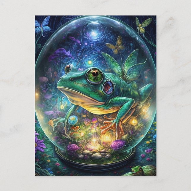 Fantasy Frog Terrainium Vykort (Framsida)