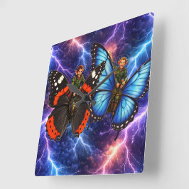 Fantasy Fyrkantig väggklocka