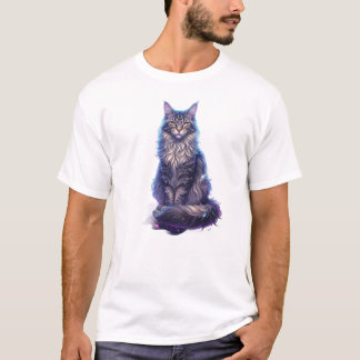 Fantasy Galaxy Kattkonst | Söt rymdkattillustratio T Shirt