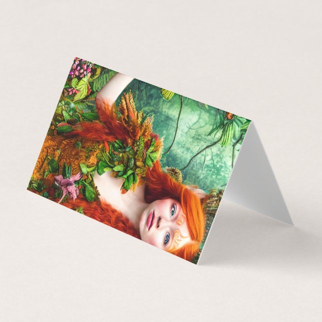 Fantasy Ginger Manar Fairy Graphic Visitkort (Framsida)