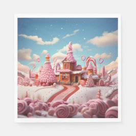 Fantasy Gingertea House med Candies 1 Papper Pappersservett