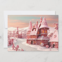 Fantasy Gingertea House med Candies 4 Julkort