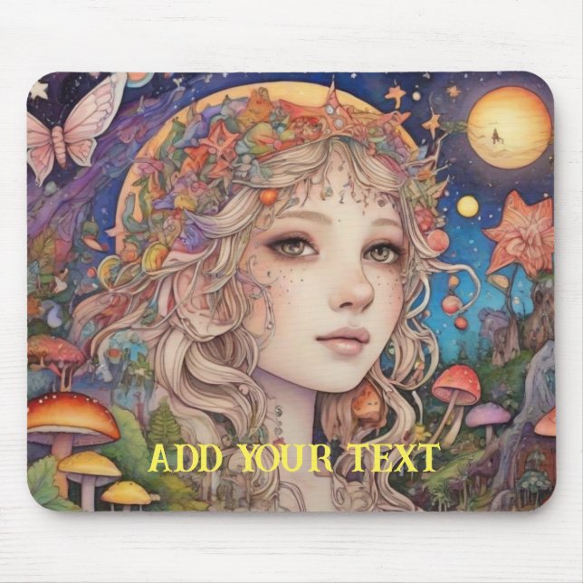 Fantasy Girl - Anpassningsbar Musmatta (Framsidan)