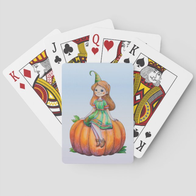 Fantasy Girl på ett Pumpkin-spelkort Casinokort (Baksidan)