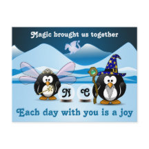 Fantasy Glacier Penguins Wizard Fairy Crystal Boll