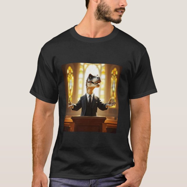 Fantasy Glad Velociraptor Rovdjur T Shirt (Framsida)