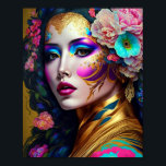 Fantasy Glam Woman Pop Art Poster<br><div class="desc">Fantasy,  Sci-fi & Horror art av Lunarium.</div>