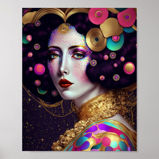 Fantasy Glam Woman Pop Art Poster (Framsidan)
