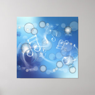 Fantasy Glass Musik noter Wrapped Canvas