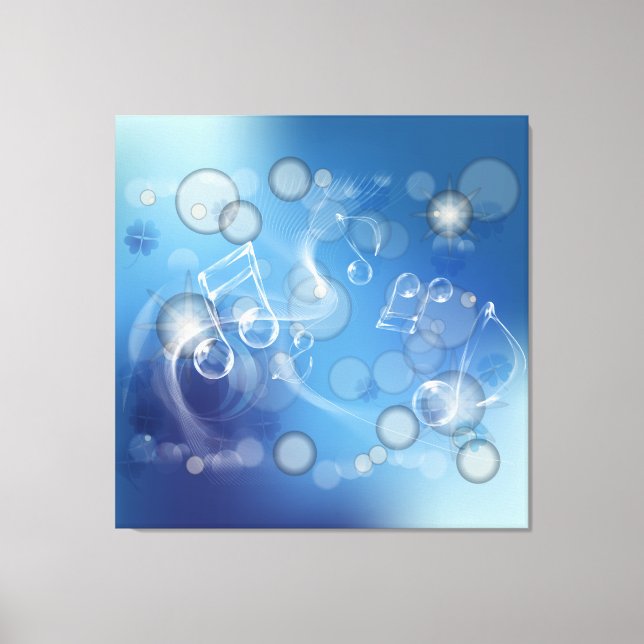 Fantasy Glass Musik noter Wrapped Canvas (Framsida)