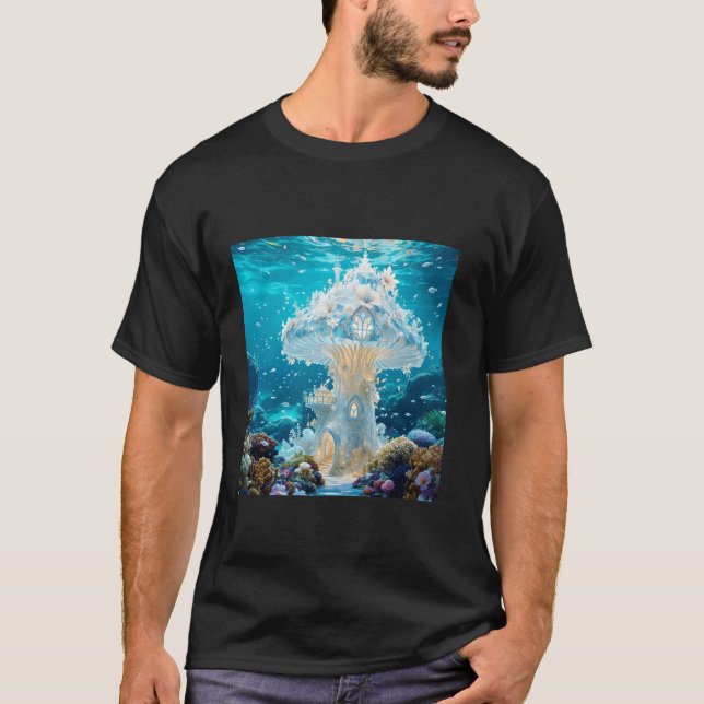 Fantasy Glass Toadstool House T Shirt (Framsida)