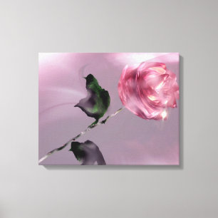 Fantasy Glassy Rosa ros Blommigt Wrapped Canvas