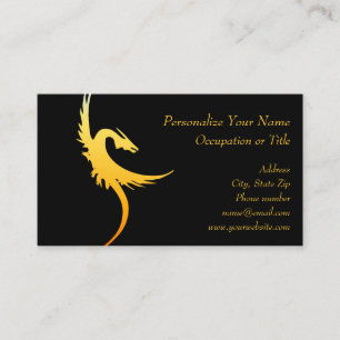 Fantasy Golden Flying Dragon Visitkort