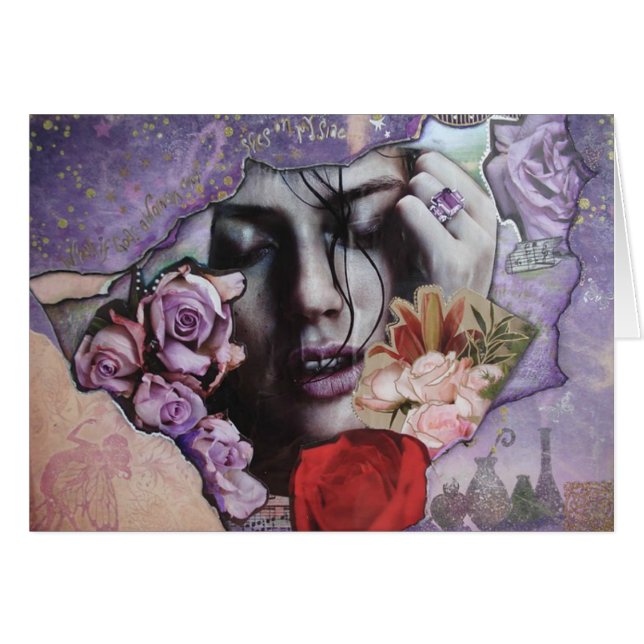 Fantasy Gömt Beauty Hälsningskort (Framsidan Horizontal)