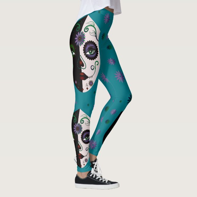 Fantasy Gothic Ansikte Unique Leging Mode Leggings (Höger)