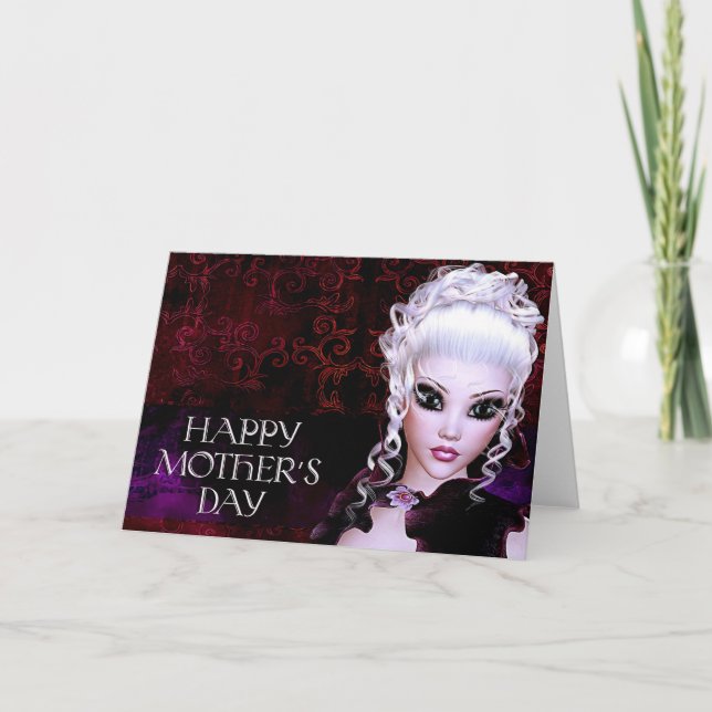 Fantasy Gothic Mörk Mors dag Card Kort (Framsida)