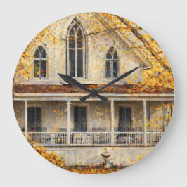 Fantasy Gothic-Revival Carpenter House Wall Clock Stor Klocka