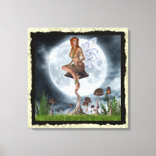 Fantasy Gothic Toadstool Älva 3 Canvastryck