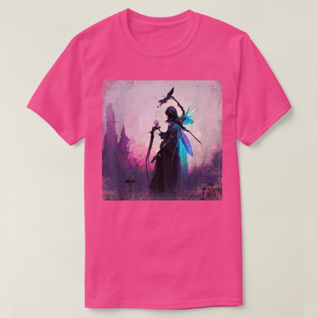 Fantasy Gothic Witch Angler Fe Mage Skogen Fairy T Shirt (Design framsida)