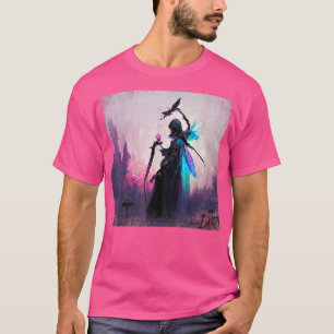 Fantasy Gothic Witch Angler Fe Mage Skogen Fairy T Shirt