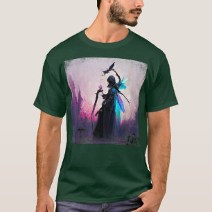 Fantasy Gothic Witch Angler Fe Mage Skogen Fairy T Shirt