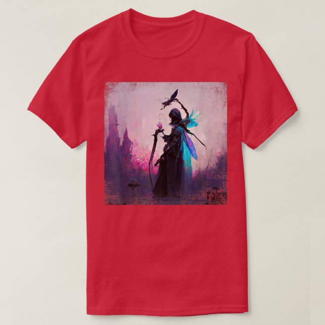 Fantasy Gothic Witch Angler Fe Mage Skogen Fairy T Shirt (Design framsida)