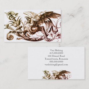 Fantasy Grotesque Griffin eller Griffin Visitkort