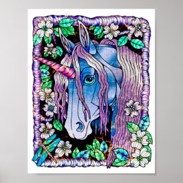 Fantasy Grunge Forest Union Färg Art Poster