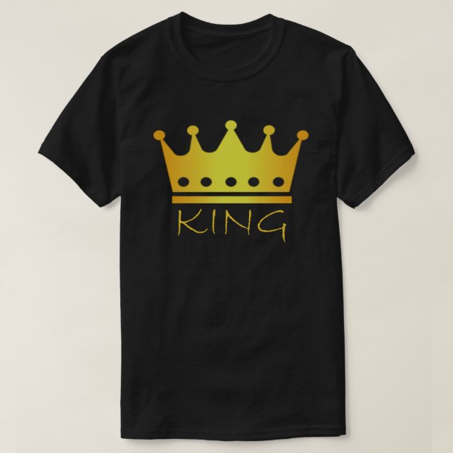 Fantasy guld Krona Kung T Shirt (Design framsida)