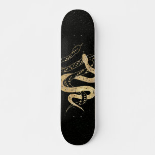 Fantasy Guld och Black Mystical Snakes Mini Skateboard Bräda 18,5 Cm