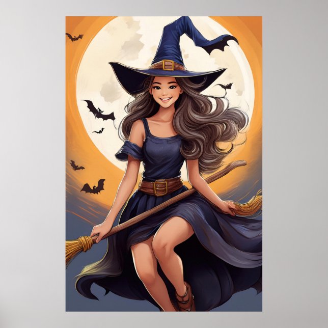 Fantasy Halloween Witch Poster (Framsidan)